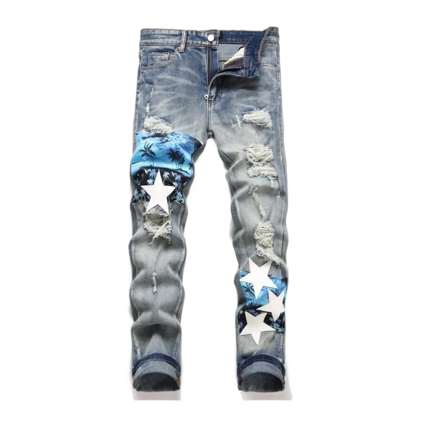 Patchwork Denim Jeans