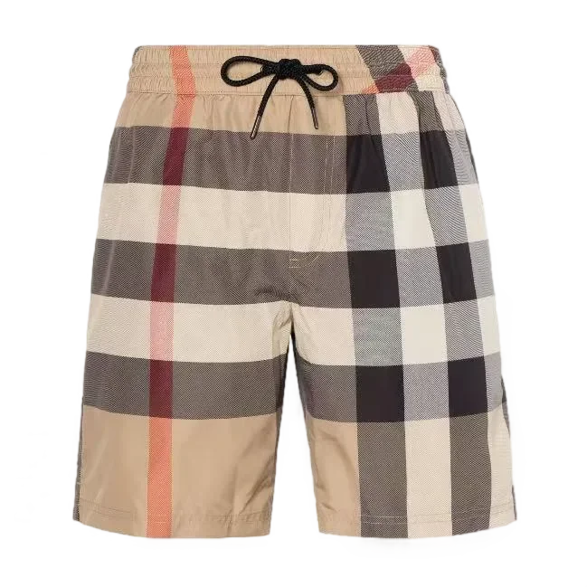 Plaid Panel Casual Shorts